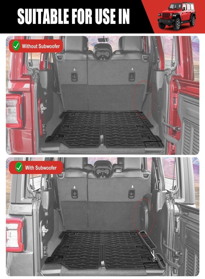 Utiiy Cargo Mat Compatible with 2018-2025 Jeep Wrangler JL Unlimited 4 Door 4X4, Cargo Liner Rear All-Weather Protection Trunk Liner for 2024 Jeep Wrangler JL/JLU Accessories - Image 3